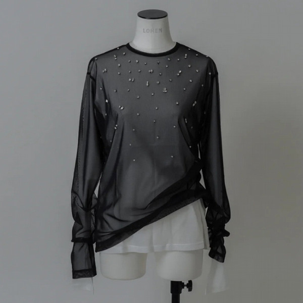 ローヘン　レイヤードビジューカットソー 2024AW PRE ORDER】Layered bijou pullover – LOHEN