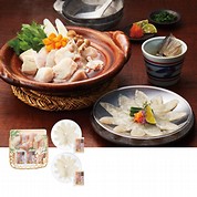 愛知三河湾産「天然とらふぐ」てっちり鍋と刺身しゃぶしゃぶセット