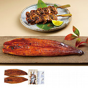 愛知三河一色産長蒲焼(2尾)と肝串焼(2串)詰合せ