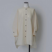 BAND COLLAR SHEER SHIRT