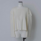 BACK SLIT COMBI BLOUSE