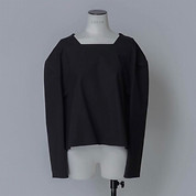 BACK SLIT COMBI BLOUSE