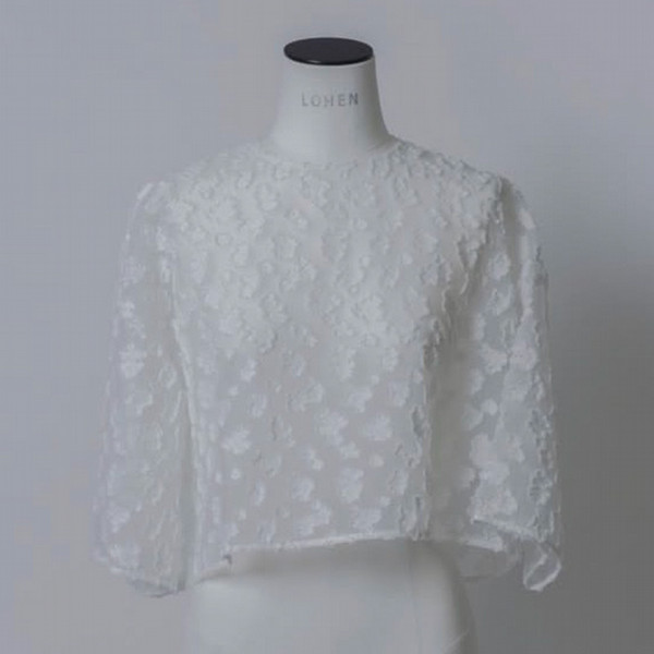SHEER JACQUARD CROPPED BLOUSE - ジェイアール名古屋タカシマヤ