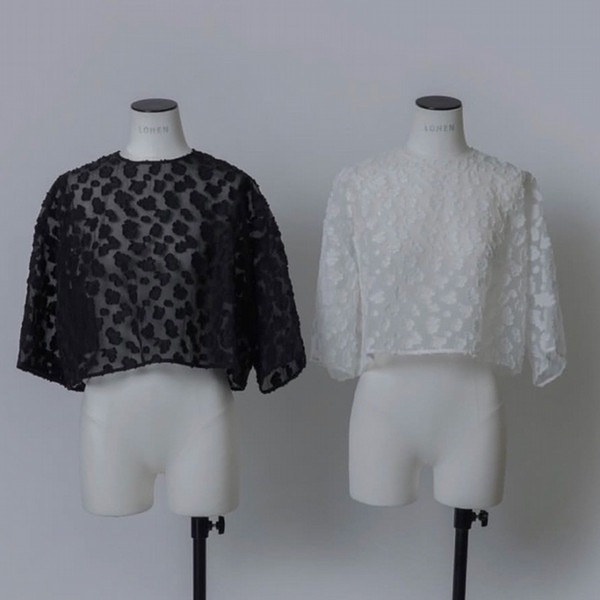 SHEER JACQUARD CROPPED BLOUSE - ジェイアール名古屋タカシマヤ
